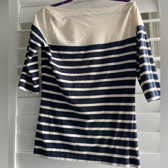 French Connection soft cotton boat neck stripe T-shirt - Picture 2 of 3